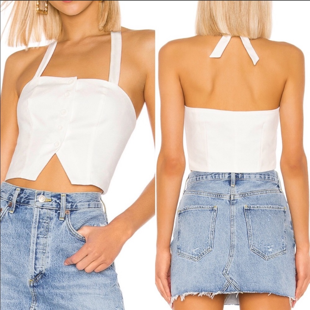 NWT Supersown Estella Button Front Top in White